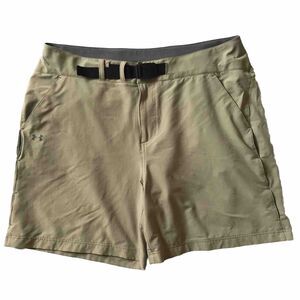 Under Armour HeatGear Golf Shorts w/ belt Men Size L Khaki Stretch Side Vents